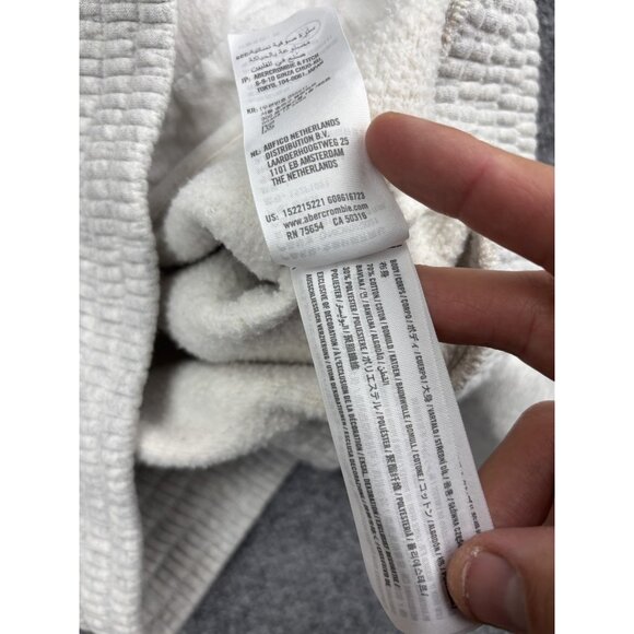 Abercrombie & Fitch Hoodie Womens Large Gray Soft Max Essentials Zip Up Cropped - Picture 6 of 7